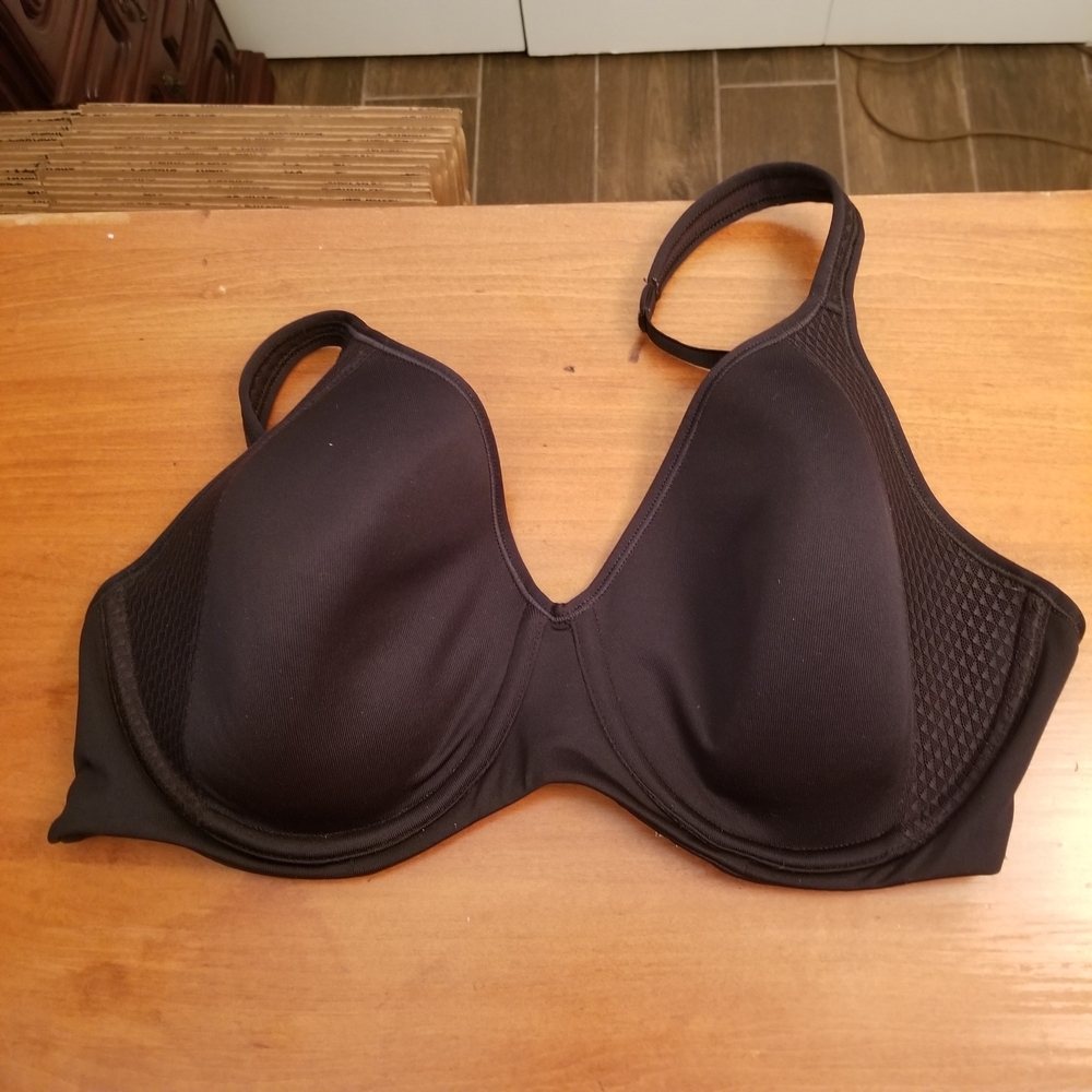 34DD  BALI WOMENS BLACK UNDERWIRE PADDED BACK CLOSURE FULL COVERAGE BRA